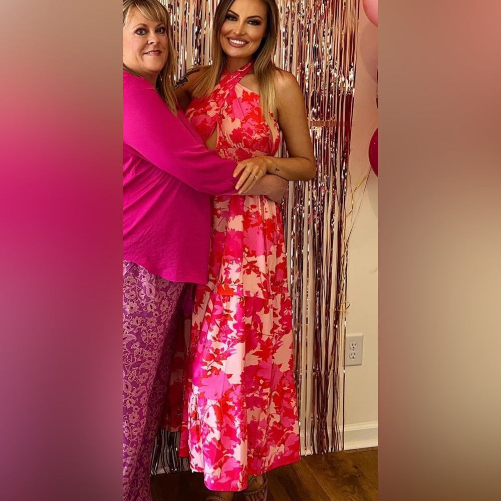 Hot pink/Pink floral dress
